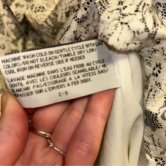 Tulle by Anthro Women’s Medium White & Black Floral Tie Cinch Waist Mini Dress - Picture 13 of 13